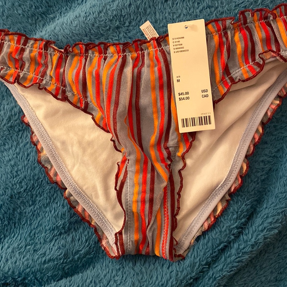 Out from Under Dolly Striped Ruffle Bikini Bottom